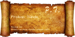 Prokop Tünde névjegykártya